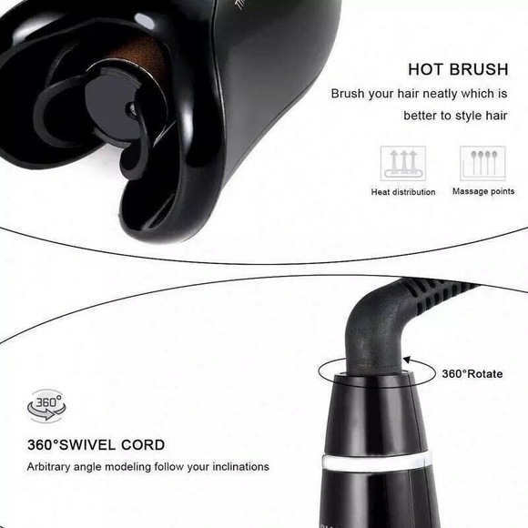 AIKO Ceramic Auto Rotating Hair Air Spin Curler Curling Iron Barrel LCD Display - Picture 5 of 12